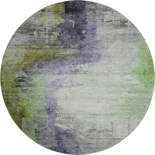 HomeRoots 8' X 10' Washable Area Rug in Plum and Green - UV Protected, Durable, Modern Abstract Design for Home 715625