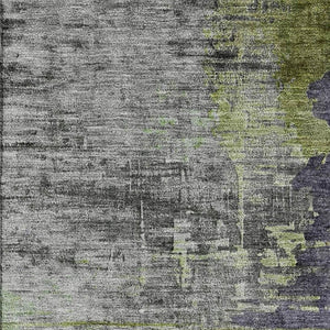 HomeRoots 9' X 12' Modern Abstract Plum and Green Area Rug – Washable, UV-Protected, Durable for High Traffic Homes 715626