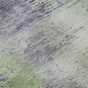 HomeRoots 10' X 14' Plum And Green Abstract Washable Area Rug – Durable, UV-Protected, Stylish for Homes 715627