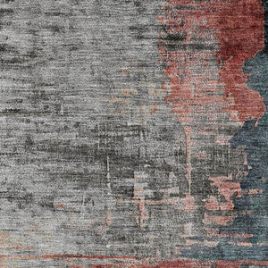 HomeRoots 10' X 14' Teal and Mauve Abstract Washable Area Rug with UV Protection for High-Traffic Spaces 715633