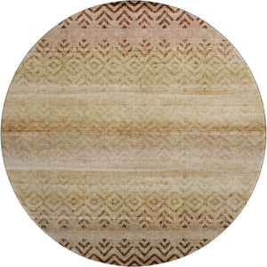 HomeRoots 8' X 10' Beige and Brown Geometric Area Rug - Washable, UV Protected, Perfect for Indoor and Outdoor Use! 715637