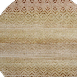 HomeRoots 8' X 10' Beige and Brown Geometric Area Rug - Washable, UV Protected, Perfect for Indoor and Outdoor Use! 715637