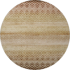 HomeRoots 8' X 10' Beige and Brown Geometric Area Rug - Washable, UV Protected, Perfect for Indoor and Outdoor Use! 715637