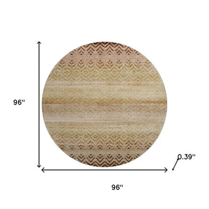 HomeRoots 8' X 10' Beige and Brown Geometric Area Rug - Washable, UV Protected, Perfect for Indoor and Outdoor Use! 715637