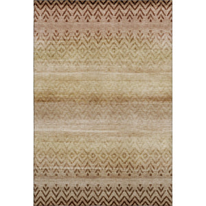 HomeRoots 10' X 14' Beige and Brown Geometric Area Rug - Washable, UV-Protected, Family-Friendly Design! 715639