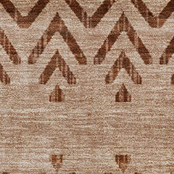 HomeRoots 10' X 14' Beige and Brown Geometric Area Rug - Washable, UV-Protected, Family-Friendly Design! 715639