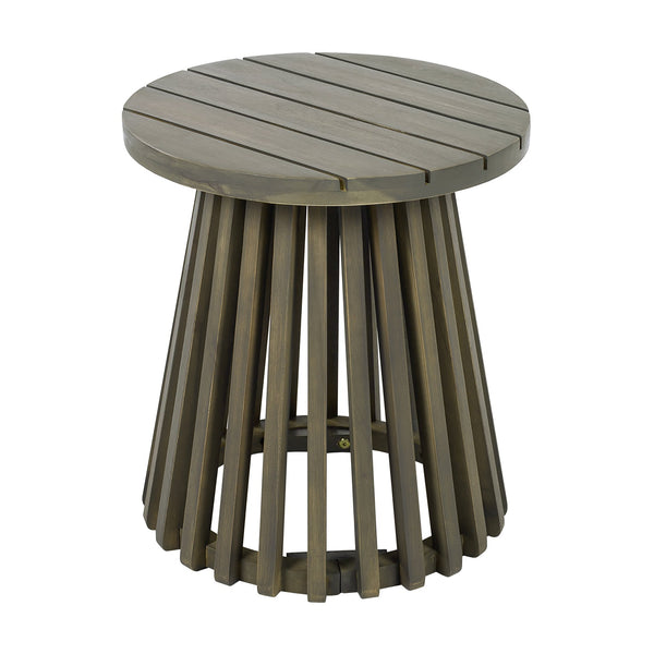 English Elm Christopher Knight Home® - Outdoor Acacia Wood Round Side Table - Stylish Grey Finish For Patio, Balcony, And Lawn Use N770P313252G
