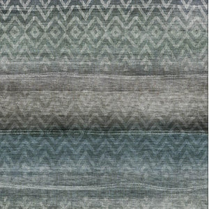 HomeRoots 5' X 8' Blue and Gray Geometric Area Rug – Washable, UV Protected, Perfect for High-Traffic Spaces! 715641