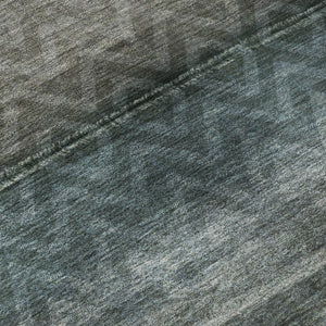 HomeRoots 5' X 8' Blue and Gray Geometric Area Rug – Washable, UV Protected, Perfect for High-Traffic Spaces! 715641