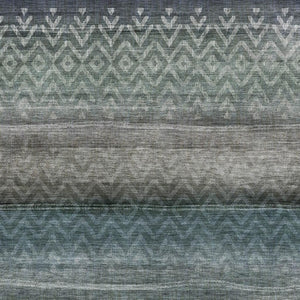 HomeRoots 8' Blue And Gray Geometric Washable Round Rug - UV Protected, Durable, Stylish for Busy Homes 715642