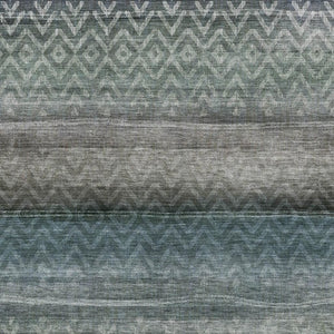HomeRoots 9' X 12' Blue and Gray Geometric Area Rug – Washable, UV-Protected, Ideal for Kids and Pets! 715644