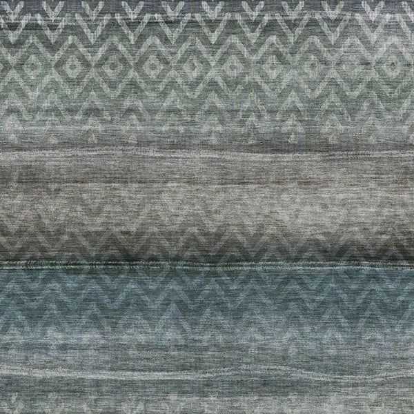 HomeRoots 9' X 12' Blue and Gray Geometric Area Rug – Washable, UV-Protected, Ideal for Kids and Pets! 715644