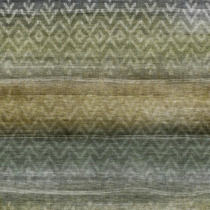 HomeRoots 10' X 14' Green & Charcoal Geometric Washable Area Rug – Durable, UV-Protected, Perfect for Busy Homes! 715651