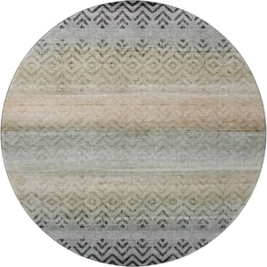 HomeRoots 8' X 10' Gray Geometric Washable Area Rug with UV Protection – Perfect for Family Spaces & Patios! 715655