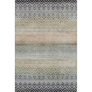 HomeRoots 10' X 14' Gray and Charcoal Geometric Area Rug - Washable, UV-Protected, Stain-Resistant Design 715657