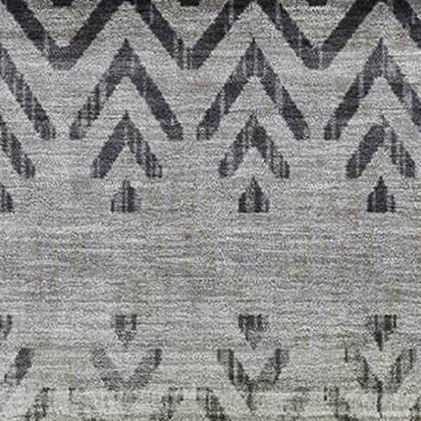 HomeRoots 10' X 14' Gray and Charcoal Geometric Area Rug - Washable, UV-Protected, Stain-Resistant Design 715657