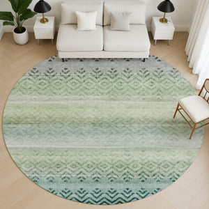HomeRoots 8' X 10' Stylish Teal and Gray Geometric Area Rug - Durable, Washable, UV-Protected for Modern Living 715661