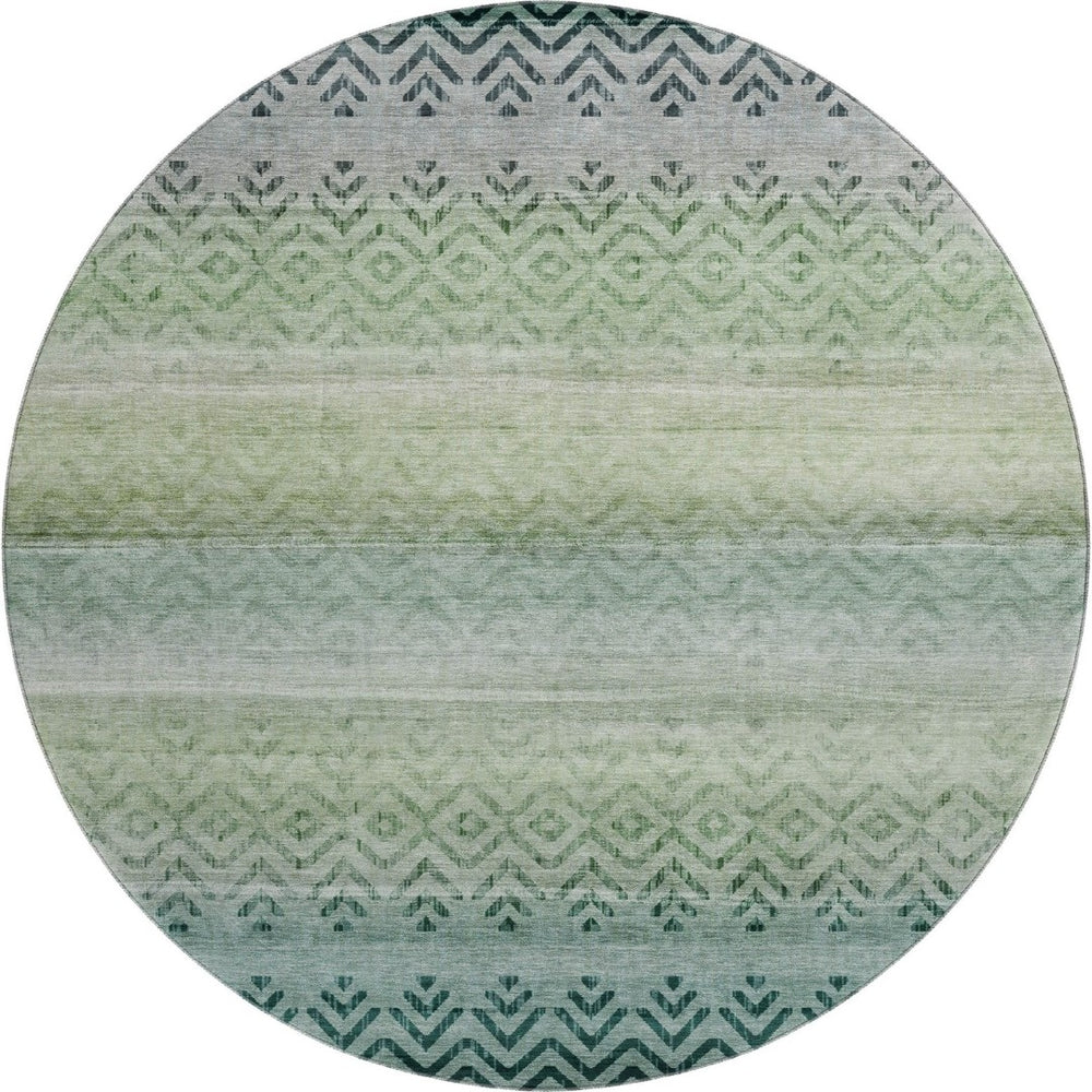 HomeRoots 8' X 10' Stylish Teal and Gray Geometric Area Rug - Durable, Washable, UV-Protected for Modern Living 715661