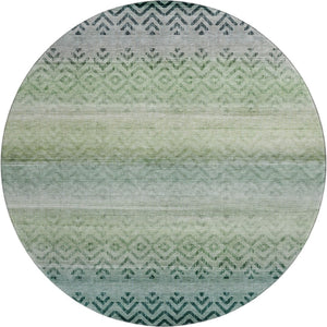 HomeRoots 8' X 10' Stylish Teal and Gray Geometric Area Rug - Durable, Washable, UV-Protected for Modern Living 715661