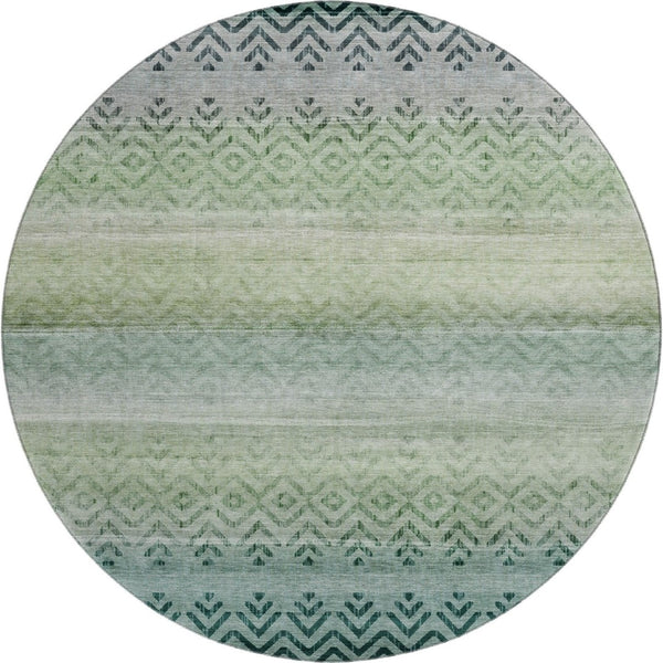 HomeRoots 8' X 10' Stylish Teal and Gray Geometric Area Rug - Durable, Washable, UV-Protected for Modern Living 715661
