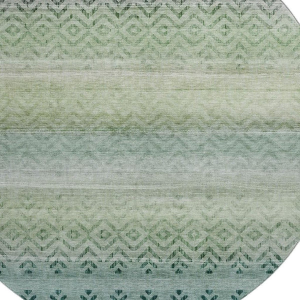 HomeRoots 8' X 10' Stylish Teal and Gray Geometric Area Rug - Durable, Washable, UV-Protected for Modern Living 715661