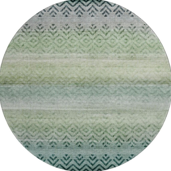 HomeRoots 8' X 10' Stylish Teal and Gray Geometric Area Rug - Durable, Washable, UV-Protected for Modern Living 715661