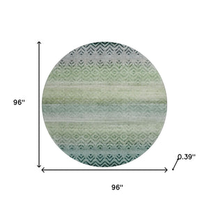 HomeRoots 8' X 10' Stylish Teal and Gray Geometric Area Rug - Durable, Washable, UV-Protected for Modern Living 715661