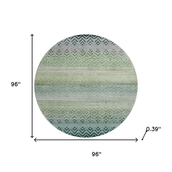 HomeRoots 8' X 10' Stylish Teal and Gray Geometric Area Rug - Durable, Washable, UV-Protected for Modern Living 715661