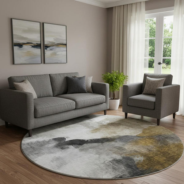 HomeRoots 8' X 10' Stylish Brown and Ivory Abstract Area Rug - Washable, UV Resistant, Durable for High Traffic 715667
