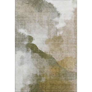 HomeRoots 10' X 14' Green & Ivory Abstract Area Rug - Washable, UV-Resistant, and Perfect for Busy Homes! 715675