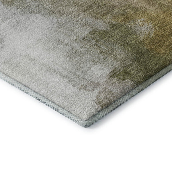 HomeRoots 10' X 14' Green & Ivory Abstract Area Rug - Washable, UV-Resistant, and Perfect for Busy Homes! 715675