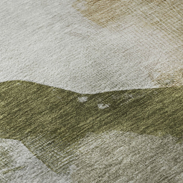 HomeRoots 10' X 14' Green & Ivory Abstract Area Rug - Washable, UV-Resistant, and Perfect for Busy Homes! 715675