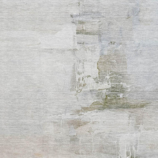 HomeRoots 5' X 8' Linen & Ivory Abstract Area Rug - Washable, UV-Protected, Durable for High Traffic Areas 715683