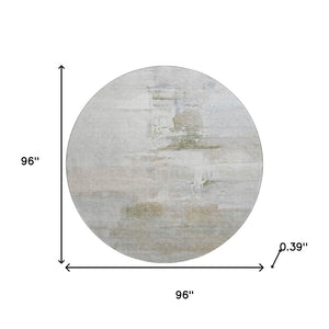 HomeRoots 8' X 10' Washable Abstract Area Rug - Stylish Linen & Ivory Design with UV Protection & Stain Resistance 715685