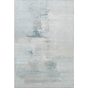 HomeRoots 5' X 8' Sky Blue Abstract Area Rug - UV Protected, Machine Washable, Perfect for Family Spaces! 715689