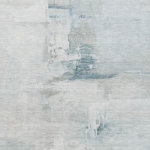 HomeRoots 5' X 8' Sky Blue Abstract Area Rug - UV Protected, Machine Washable, Perfect for Family Spaces! 715689