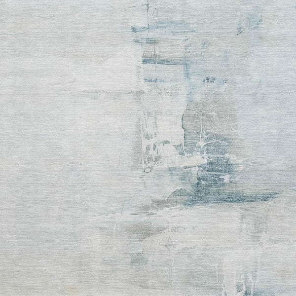 HomeRoots 8' Sky Blue & Ivory Abstract Washable Rug with UV Protection – Durable, Stylish, Family-Friendly Decor 715690