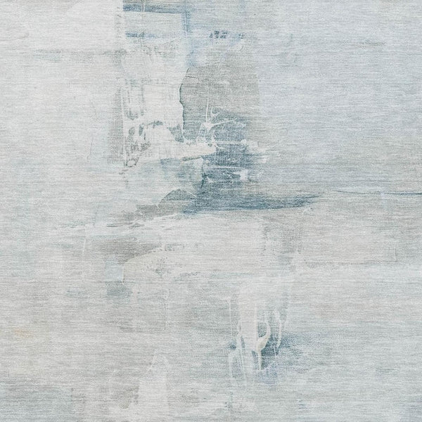 HomeRoots 8' Sky Blue & Ivory Abstract Washable Rug with UV Protection – Durable, Stylish, Family-Friendly Decor 715690