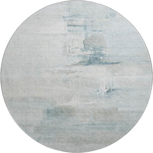 HomeRoots 8' X 10' Sky Blue and Ivory Abstract Area Rug - Washable, Stain-Resistant, UV Protected Design for Homes 715691
