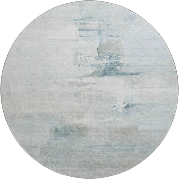 HomeRoots 8' X 10' Sky Blue and Ivory Abstract Area Rug - Washable, Stain-Resistant, UV Protected Design for Homes 715691