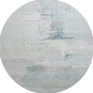 HomeRoots 8' X 10' Sky Blue and Ivory Abstract Area Rug - Washable, Stain-Resistant, UV Protected Design for Homes 715691