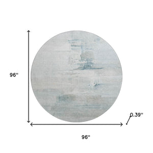 HomeRoots 8' X 10' Sky Blue and Ivory Abstract Area Rug - Washable, Stain-Resistant, UV Protected Design for Homes 715691