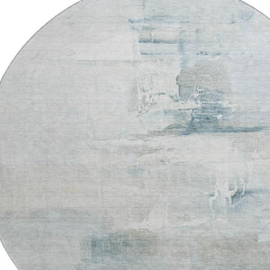 HomeRoots 8' X 10' Sky Blue and Ivory Abstract Area Rug - Washable, Stain-Resistant, UV Protected Design for Homes 715691