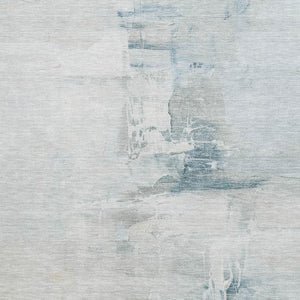 HomeRoots 10' X 14' Sky Blue and Ivory Abstract Area Rug - Durable, Washable, UV-Protected for Modern Homes 715693