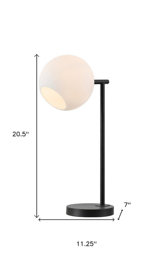 HomeRoots 29" Clear LED Novelty Table Lamp with Drum Shade - Modern Design for Home, Office & Bedroom Decor 715697