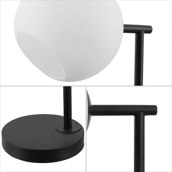HomeRoots 29" Clear LED Novelty Table Lamp with Drum Shade - Modern Design for Home, Office & Bedroom Decor 715697