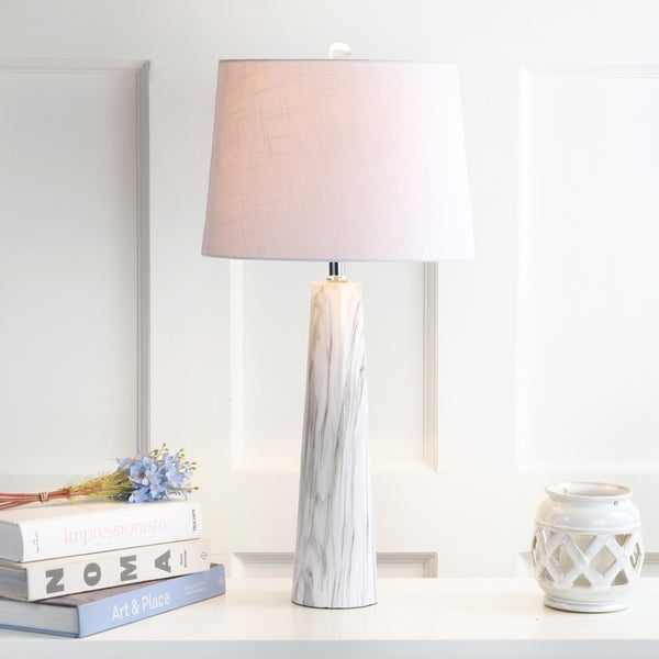 HomeRoots 24" Brown Novelty Table Lamp - LED Drum Shade for Warm, Ambient Light in Modern or Rustic Decor 715699