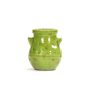 Zentique Distressed Green Vase with Aged Glaze and Organic Silhouette—Handcrafted Ceramic Accent for Home Decor W11 x H12 x D11 7156 M Green