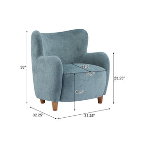 English Elm Christopher Knight Home® - Lucia Velvet Wingback Armchair with Pocket Spring Cushion, Mid-Century Birch Legs, Luxe Comfort Dusty Blue,Teak 31.5 L x 30.75 W x 30.5 H N776P205426B