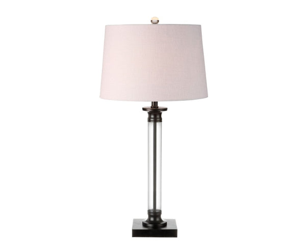 Set of Two Table Lamps with Fabric Drum Shades for Modern Living Rooms and Bedrooms